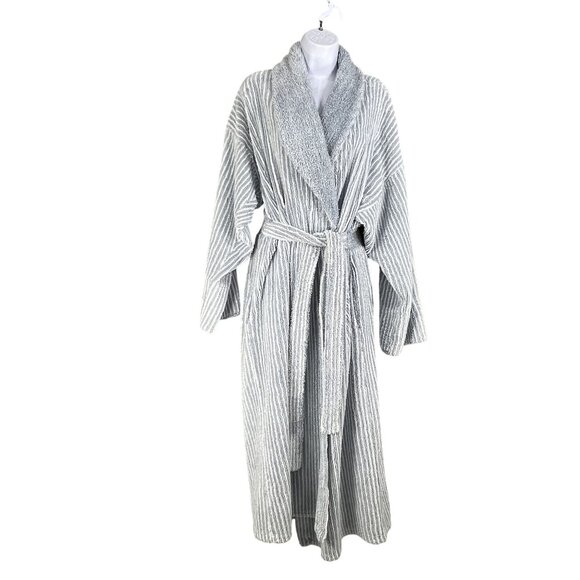 Vintage StanHerman Chenille Long Bathrobe L/XL Shawl Collar Loungewear USA Made - Picture 8 of 12